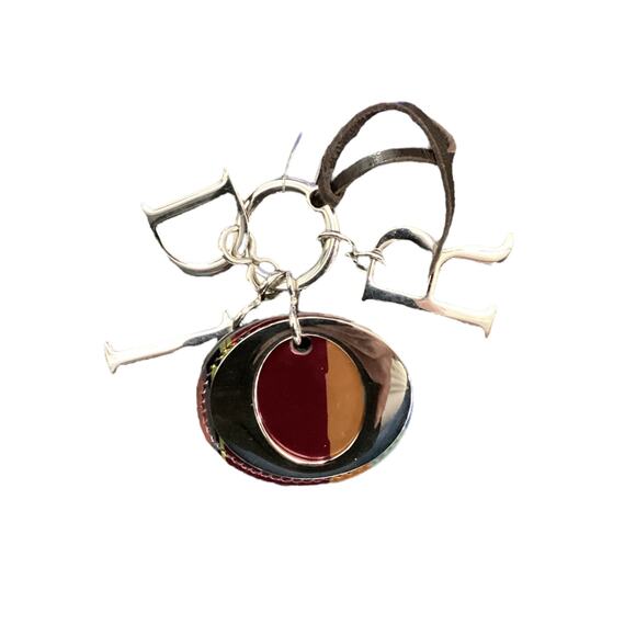 Christian Dior Keychain/ Bag Charm Women’s One Size Letters Logo Silver Color - Picture 1 of 2